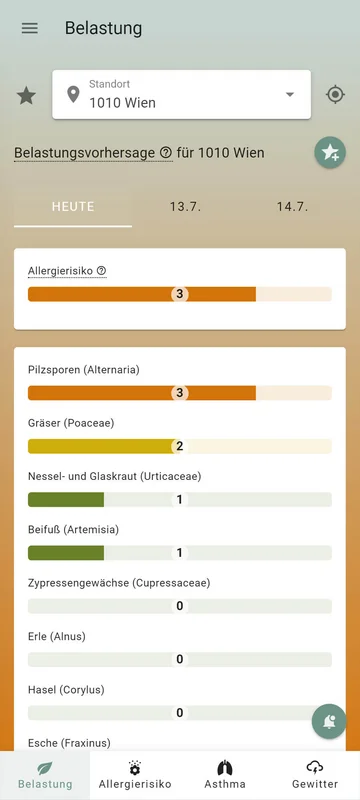 Pollen+ App Screenshot