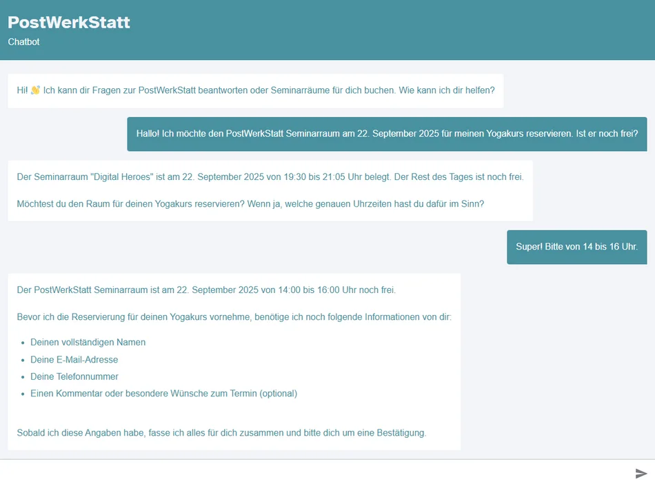 Screenshot PostWerkStatt KI Agent