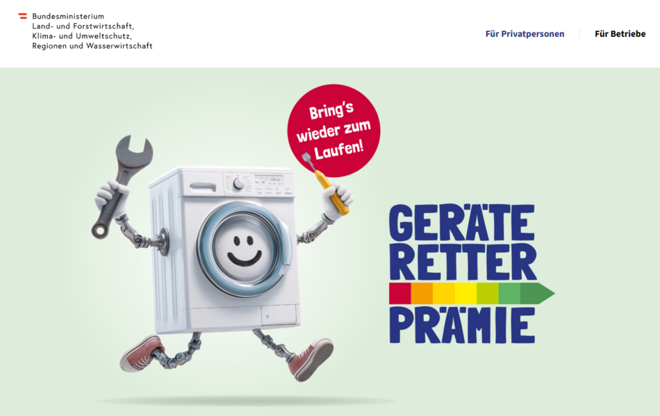 Screenshot Geräte Retter Prämie Webseite