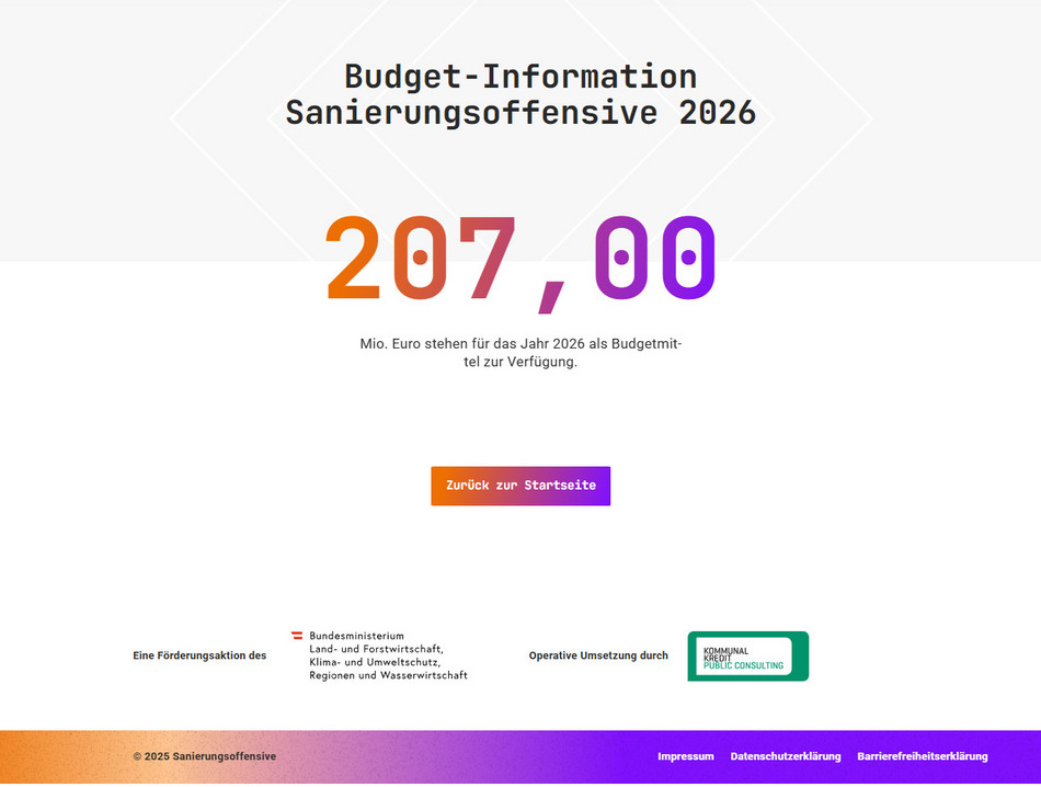 Sanierungsoffensive Budget-Ticker Screenshot