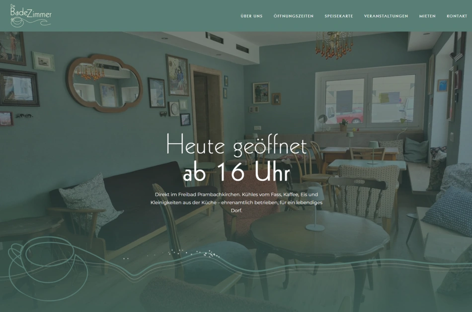 Startseite der BadeZimmer-Webseite