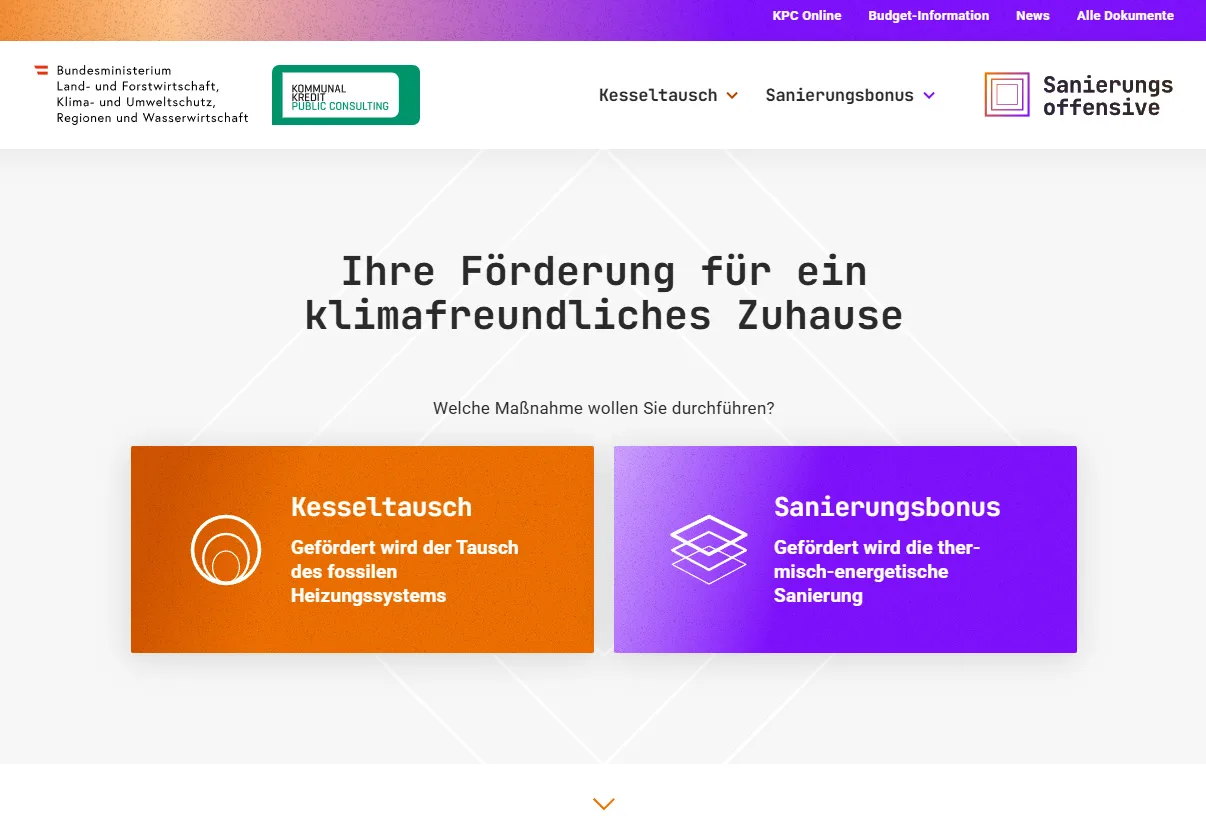 Startseite der Sanierungsoffensive